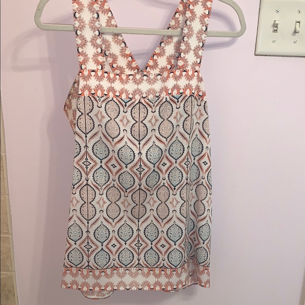 Blue and Gray Geometric Tank Top